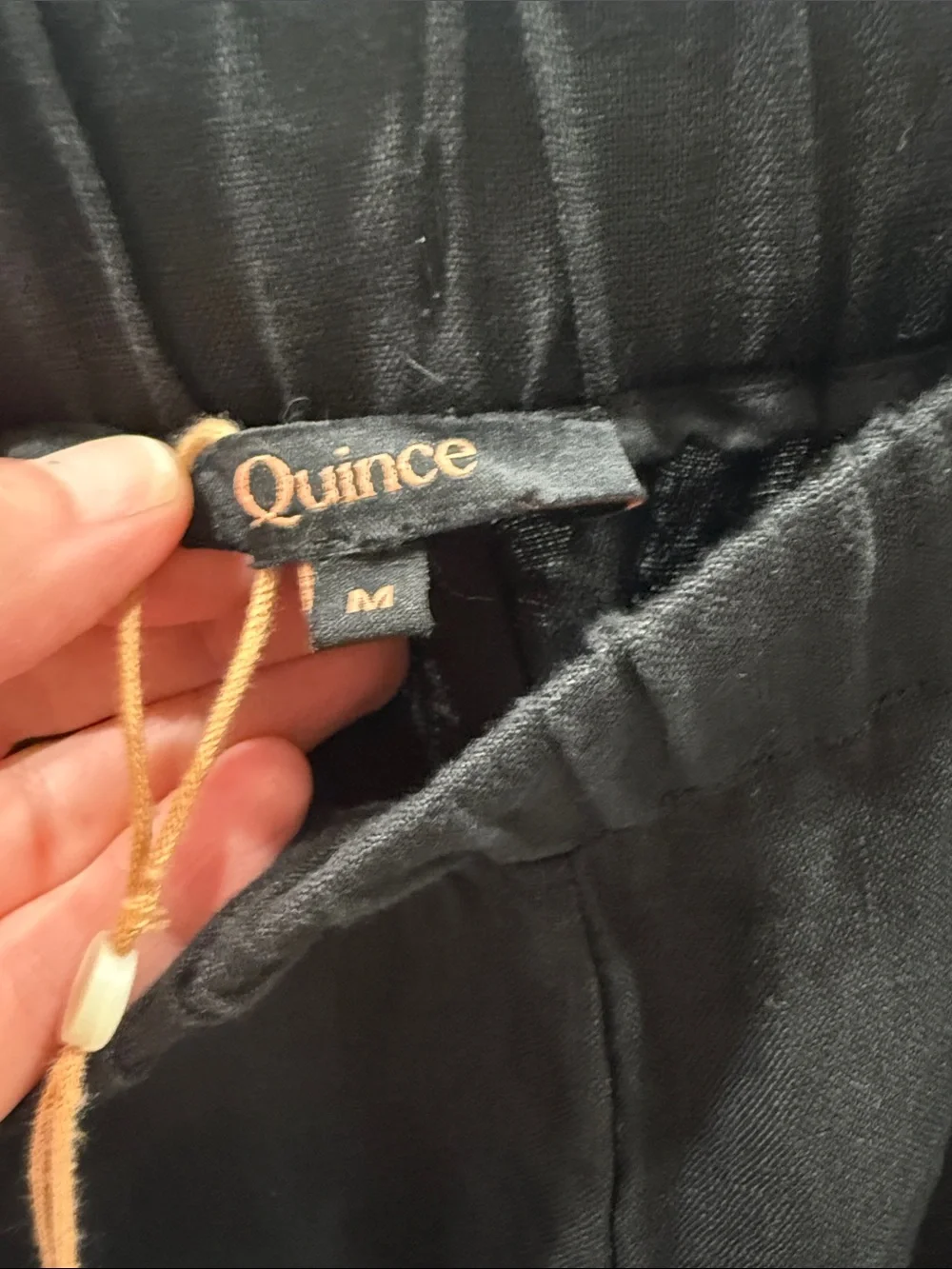 NWT Quince 100% European Linen Pants Black Medium (332)